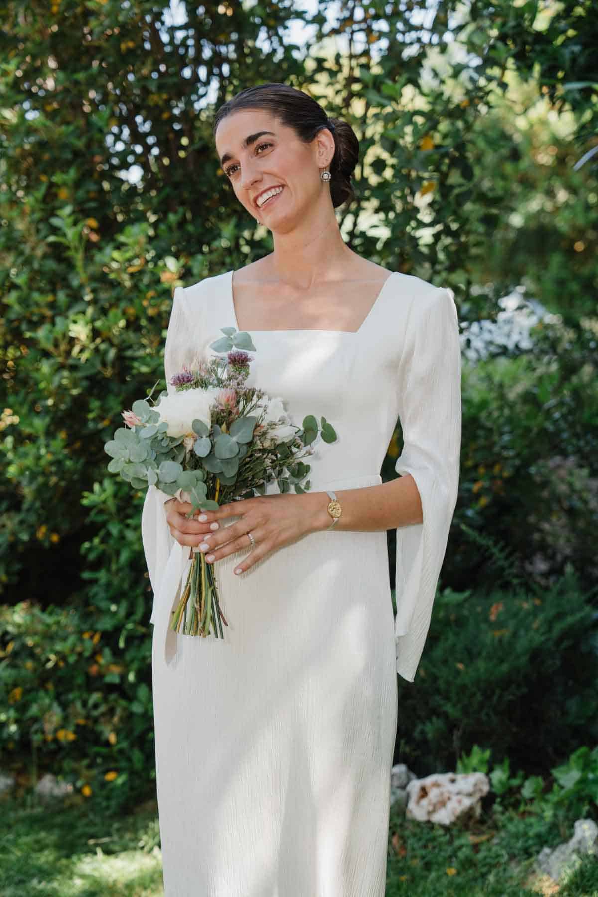 Bride Adjusting Dress