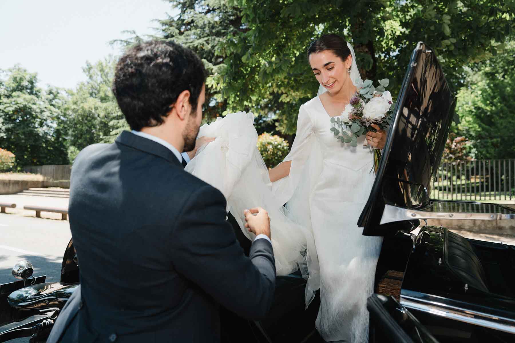 Guests cheering the newlyweds