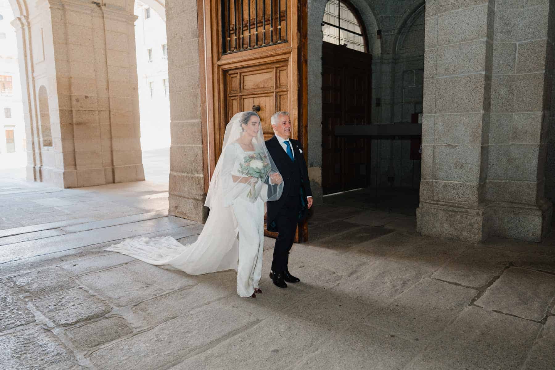 Pablo entering the ceremony with his mother