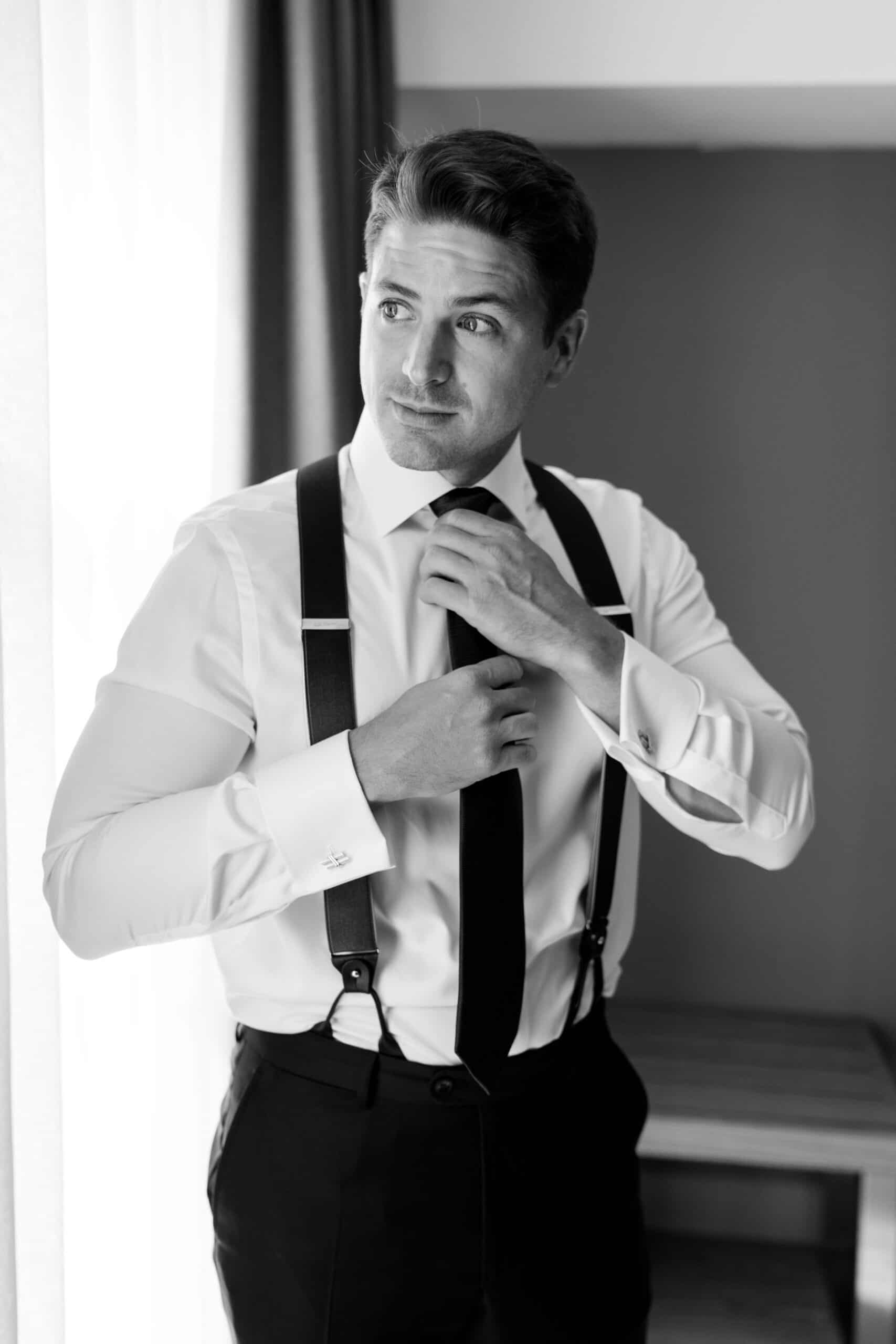 Groom Getting Ready