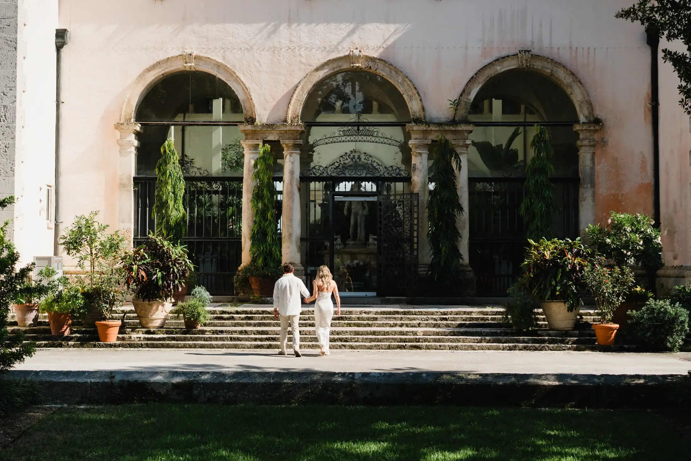 Historic entrance and stone architecture of Vizcaya’s Main House